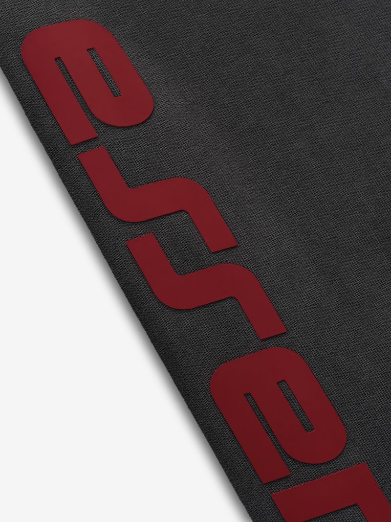 Fear of God Essentials Chicago Heavy Fleece Cropped Sweatshirt Dark Grey Red BagAg