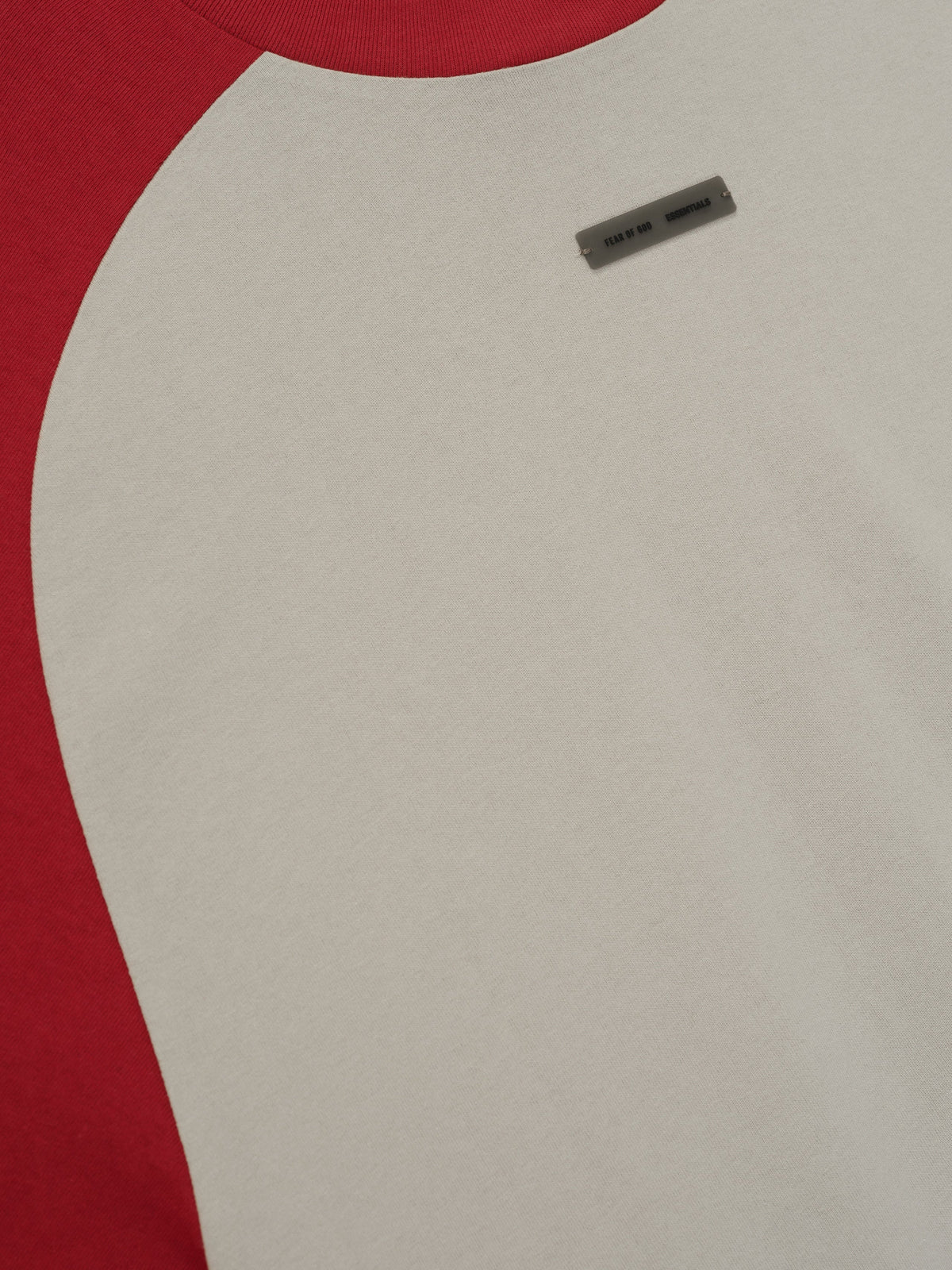 Fear of God Essentials 3/4 Raglan Sleeve Baseball Tee Off White Red BagAg