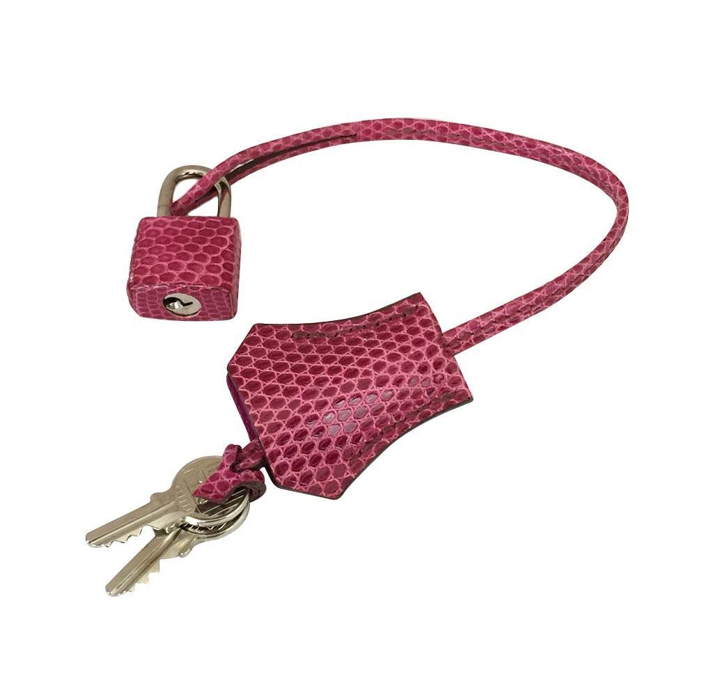Hermès Lizard Birkin Bag Fuchsia Pink 25cm Crowned Bag