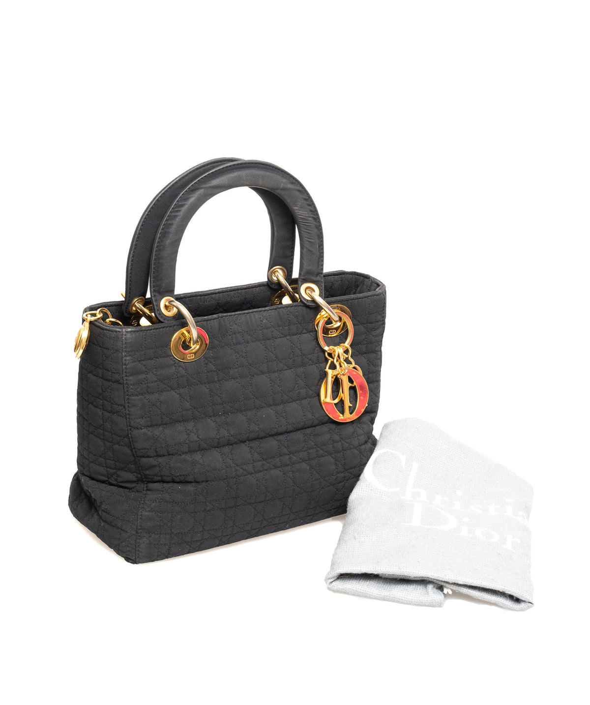Christian Dior Canage Lady Dior Hand Bag Nylon Black - AWL1649 Dior