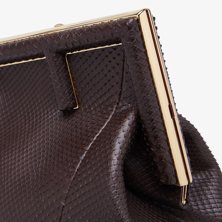 Fendi Dark Brown Python Leather Bag Fendi