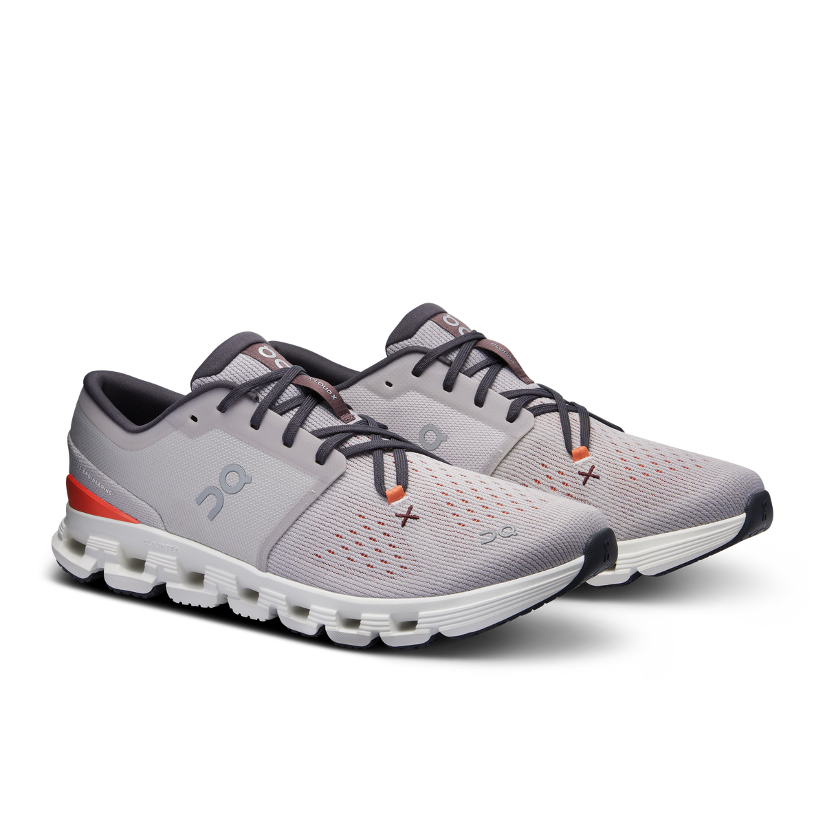 On Running Men's Cloud X 4 Shoes - Silver / Flame On Running