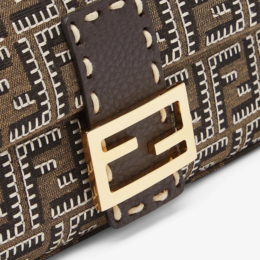 BAGUETTE Embroidered FF Fabric Bag Fendi