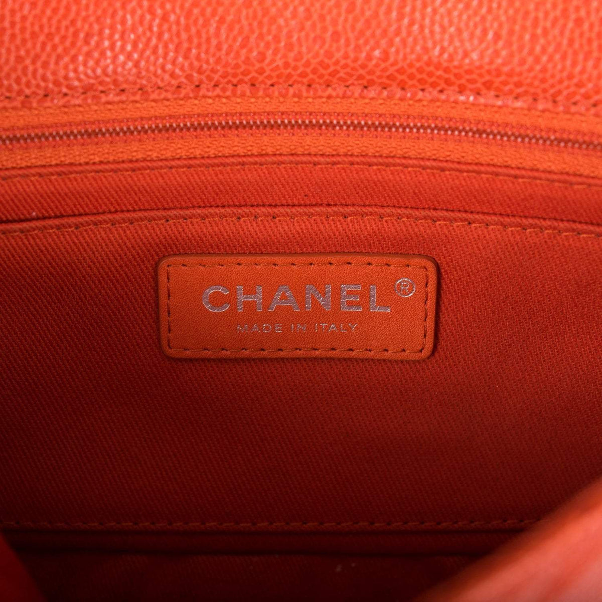 Pre-owned Chanel Mini Flap Bag Dark Orange Caviar Ruthenium Hardware Chanel