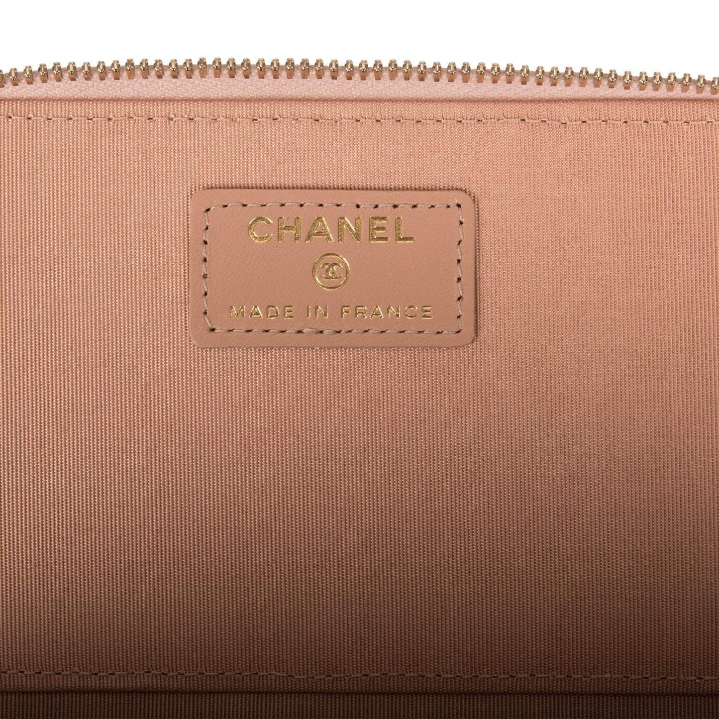 Chanel Beige Quilted Lambskin Small Top Handle Vanity Bag Antique Gold Hardware