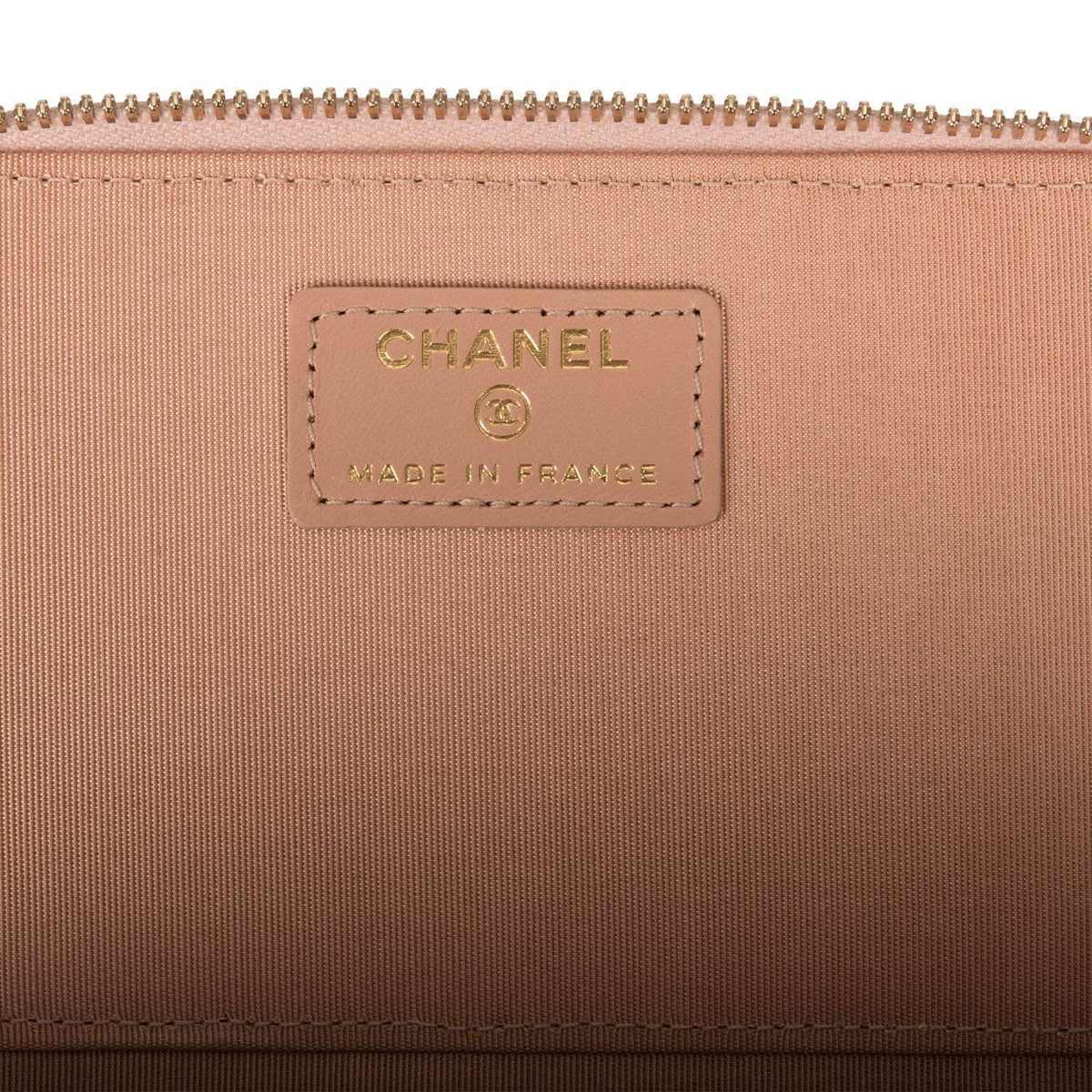 Chanel Beige Quilted Lambskin Small Top Handle Vanity Bag Antique Gold Hardware Chanel
