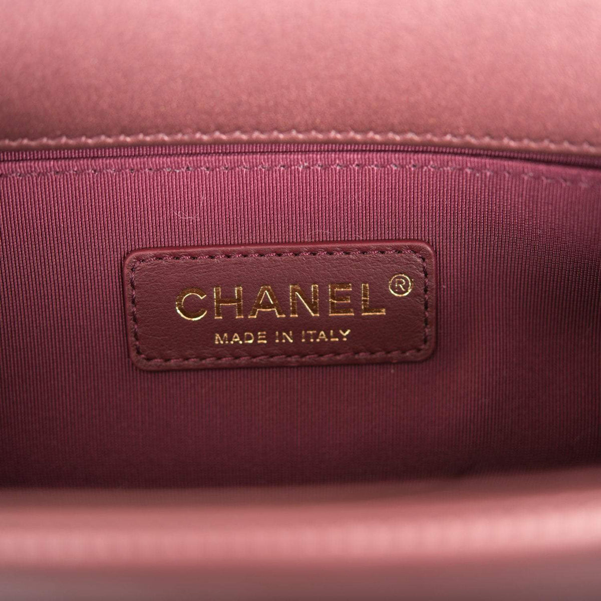 Chanel Plum Metallic Quilted Calfskin Small Boy Bag Antique Gold Hardware Chanel
