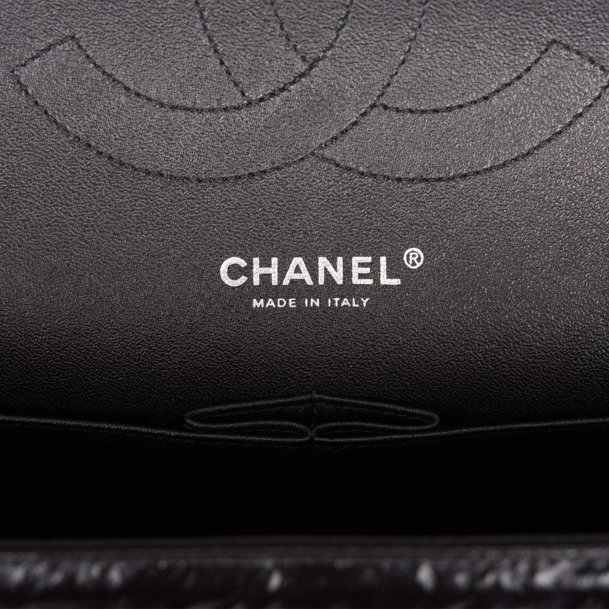 Chanel SO Black Shiny Crumpled Calfskin Jumbo Classic Double Flap Bag Black Hardware Chanel