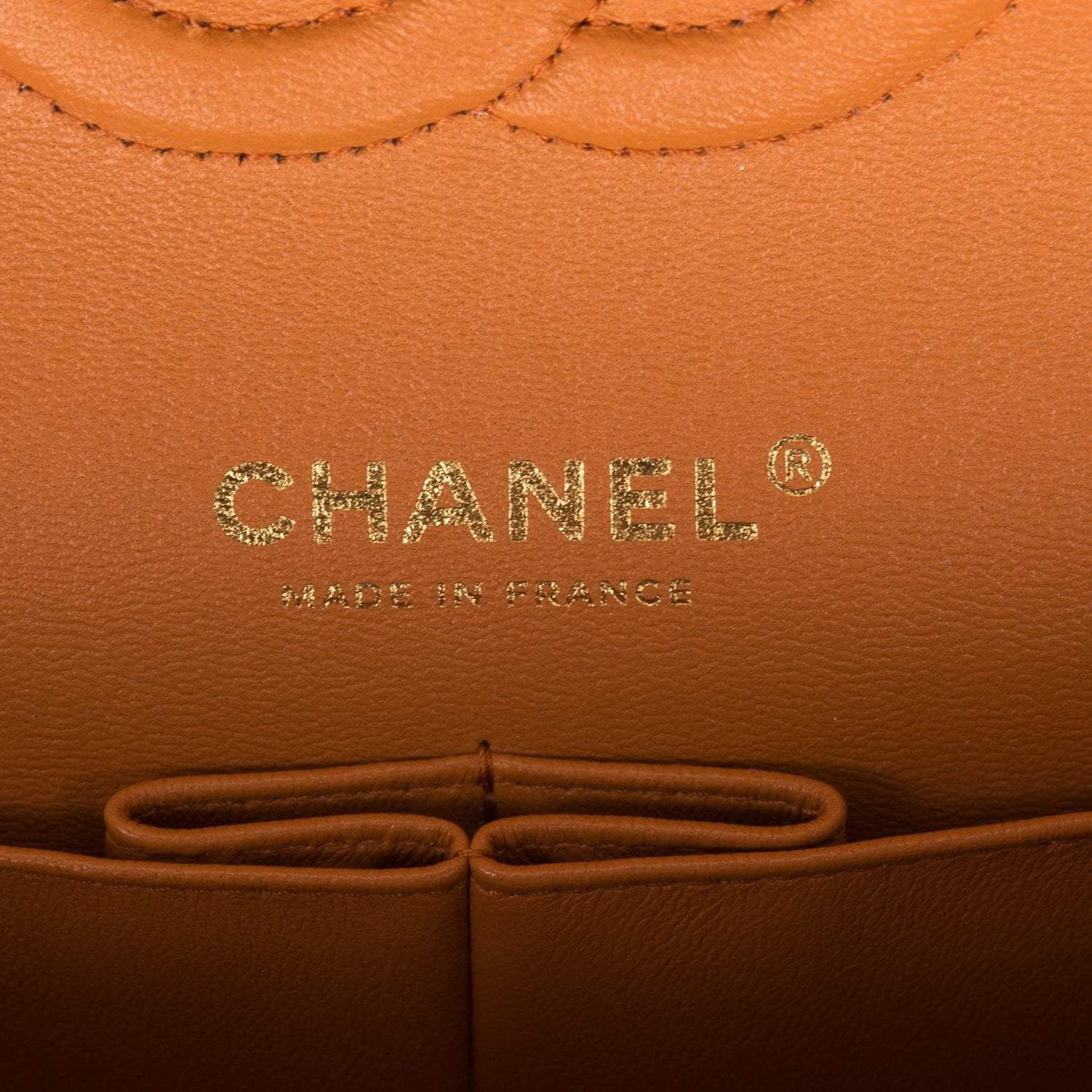 Chanel Caramel Brown Quilted Caviar Medium Classic Double Flap Bag Light Gold Hardware Chanel
