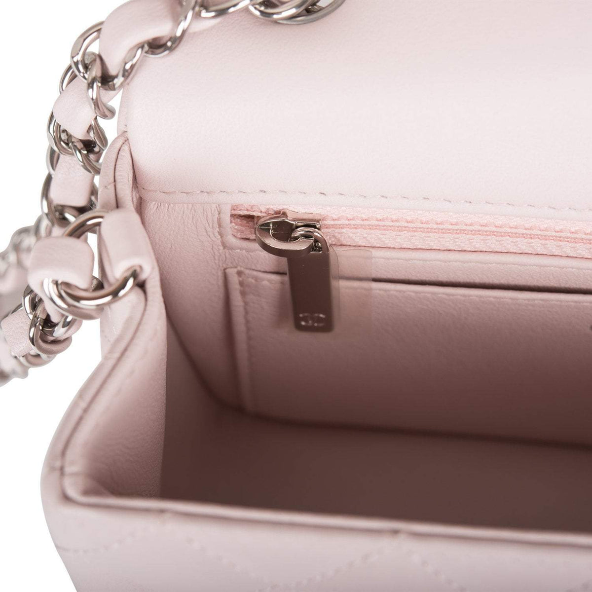 Chanel Mini Rectangular Flap Bag Light Purple Lambskin Silver Hardware Chanel