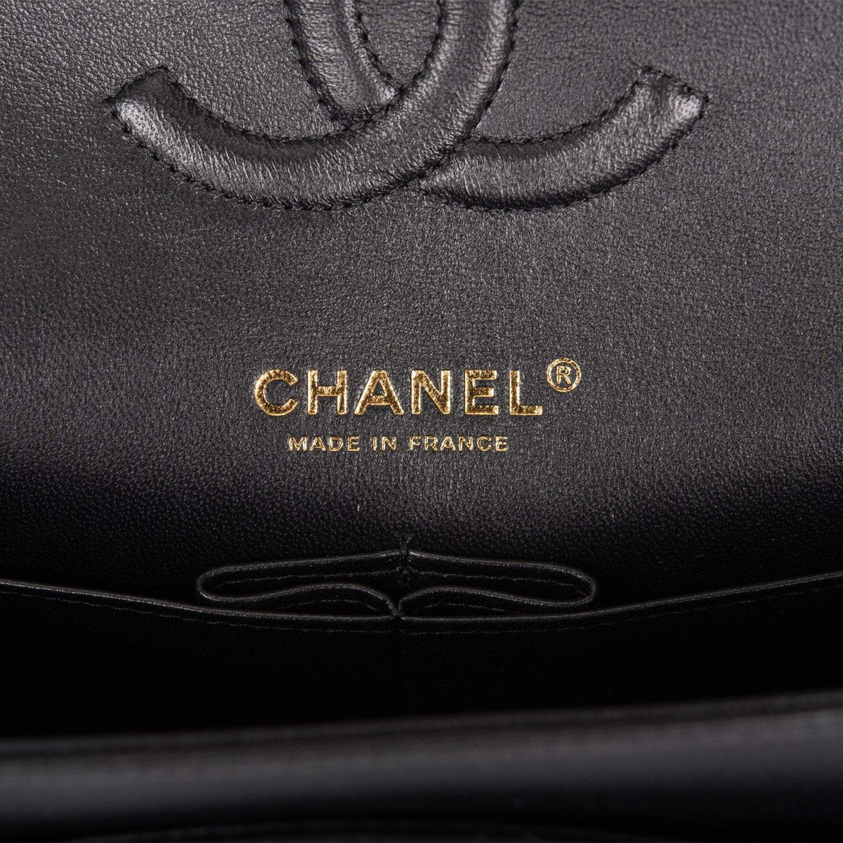 Chanel Medium Classic Double Flap Bag Black Quilted Lambskin Rose Gold Hardware Chanel