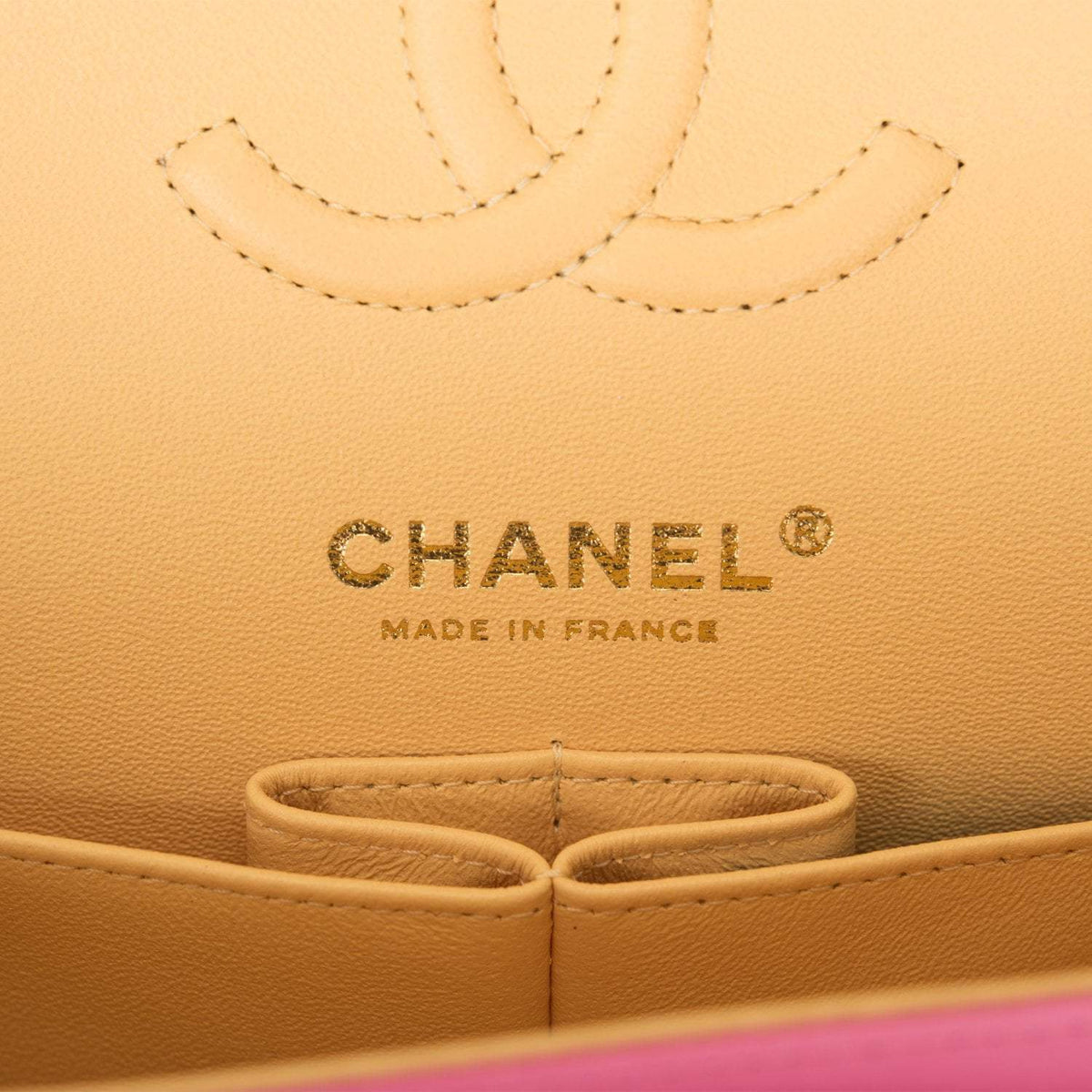Chanel Pink Quilted Lambskin Small Classic Double Flap Bag Rainbow Hardware Chanel