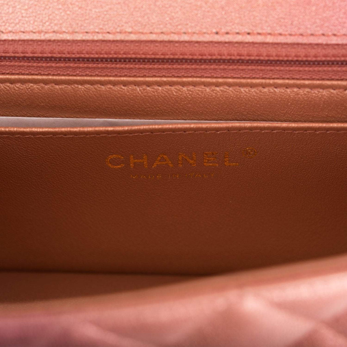 Chanel Pink Ombre Quilted Metallic Lambskin Rectangular Mini Classic Flap Bag Light Gold Hardware Chanel