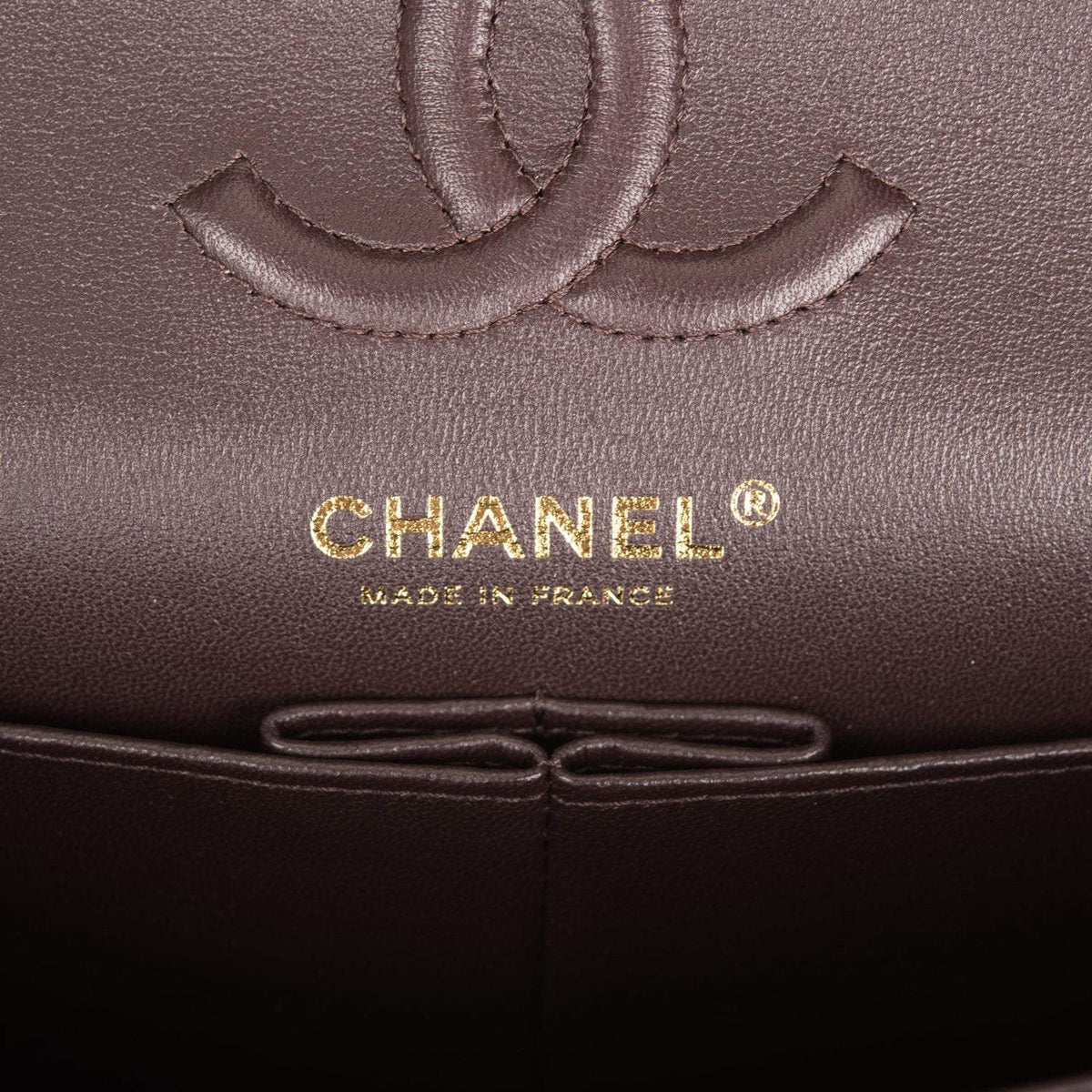 Chanel Small Classic Double Flap Bag Dark Brown Lambskin Light Gold Hardware Chanel