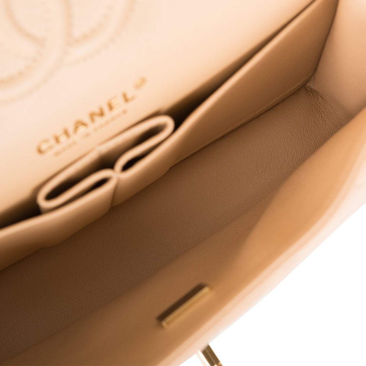 Chanel Small Classic Double Flap Bag Beige Lambskin Gold Hardware Chanel