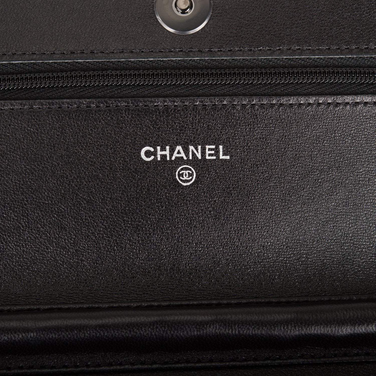 Chanel SO Black Classic Quilted Lambskin Wallet On Chain (WOC) Black Hardware Chanel