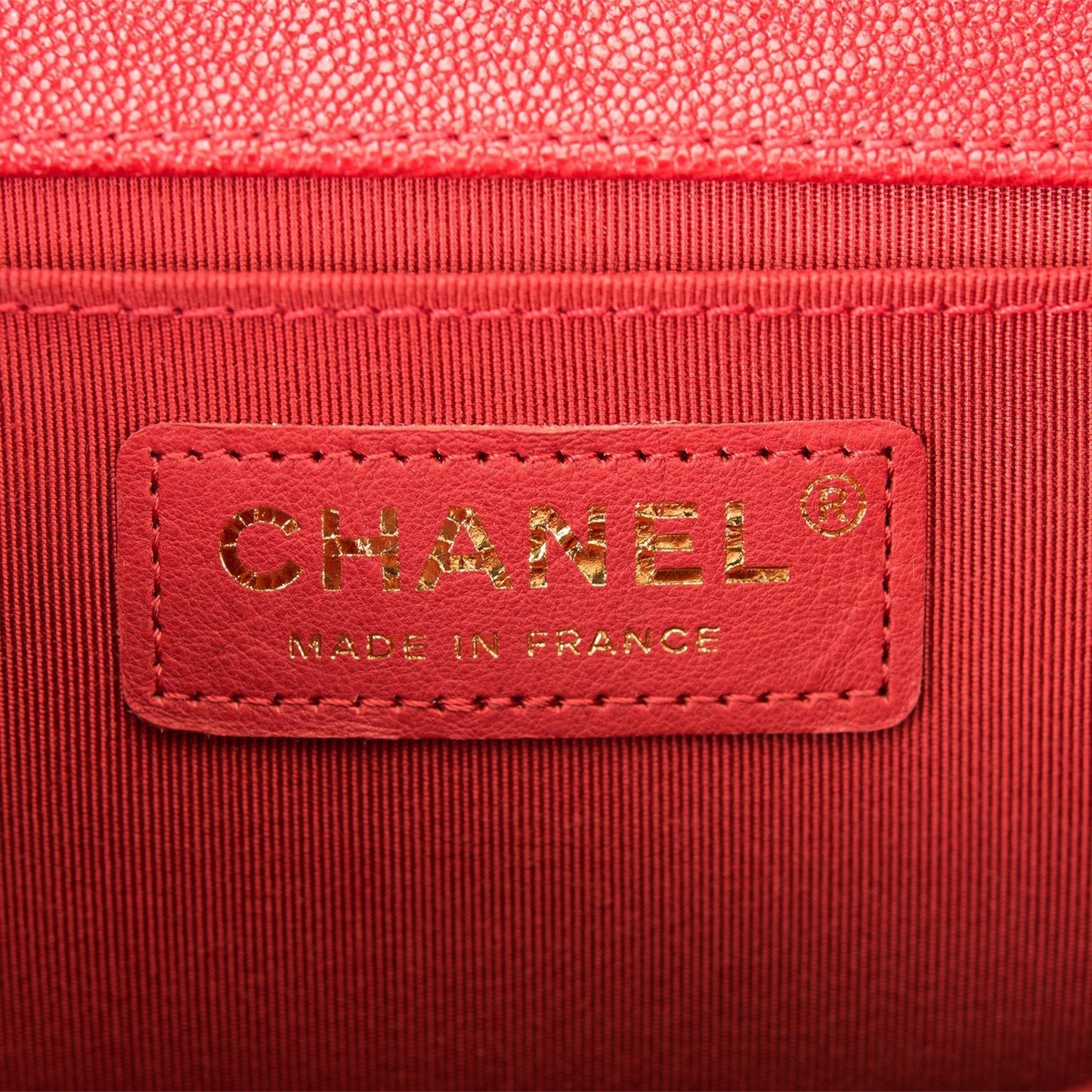 Chanel Red Quilted Caviar Medium Boy Bag Antique Gold Hardware Chanel