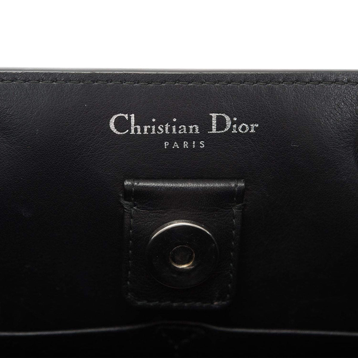 Christian Dior Black Diorissimo Pocket Matte Alligator Tote Silver Hardware Dior