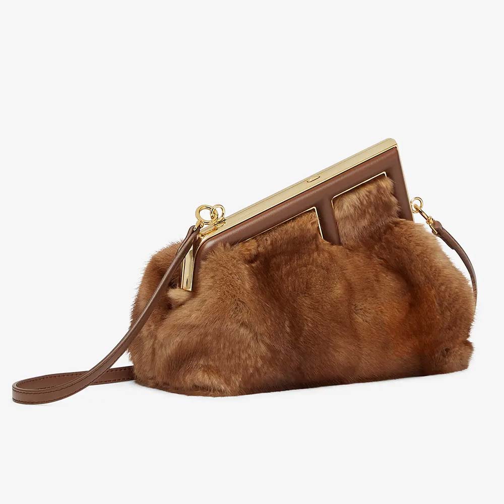 FENDI FIRST SMALL Brown Mink Bag Fendi