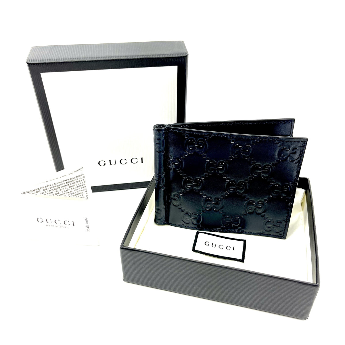 Gucci Signature Leather Clip Wallet Gucci
