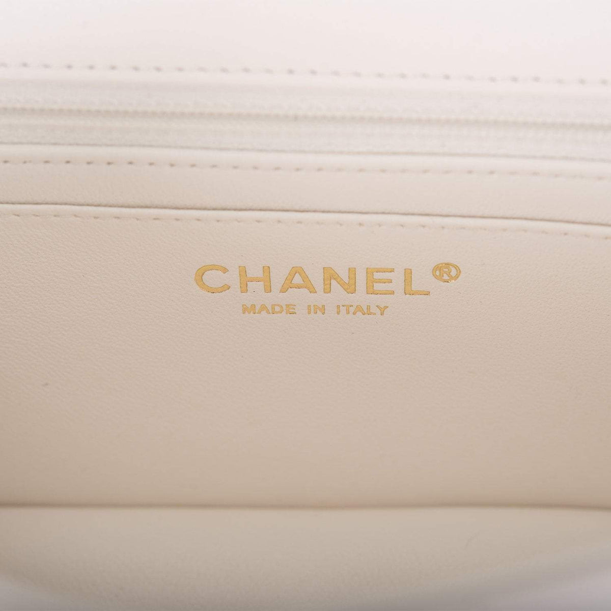 Chanel White Quilted Lambskin Rectangular Mini Classic Flap Bag Light Gold Hardware Chanel