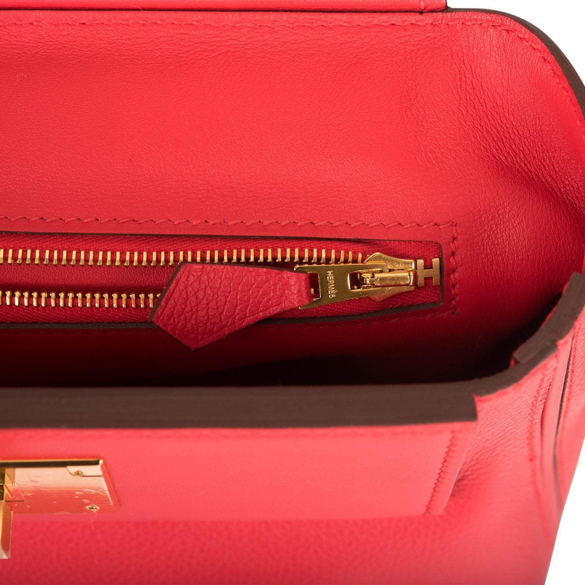 Hermes Rouge de Coeur Evercolor and Swift Mini 24/24 Bag Gold Hardware Crowned Bag