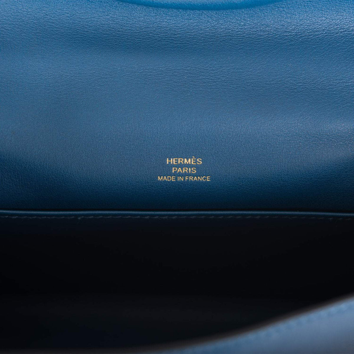 Hermes Deep Blue Swift Mini Kelly Pochette Gold Hardware BagAg