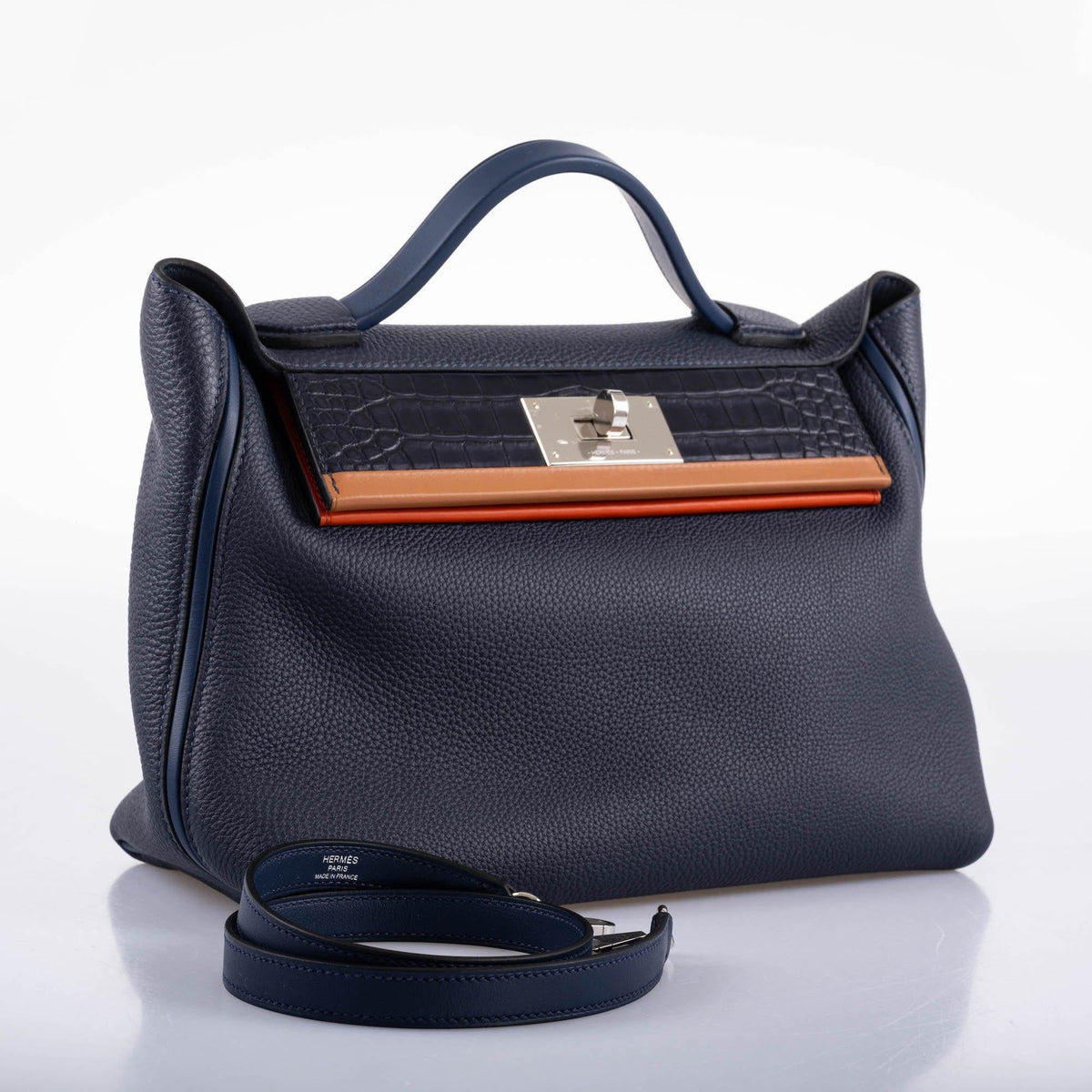 Hermes 24/24 29 Blue Nuit Togo and Matte Alligator Palladium Hardware Hermes