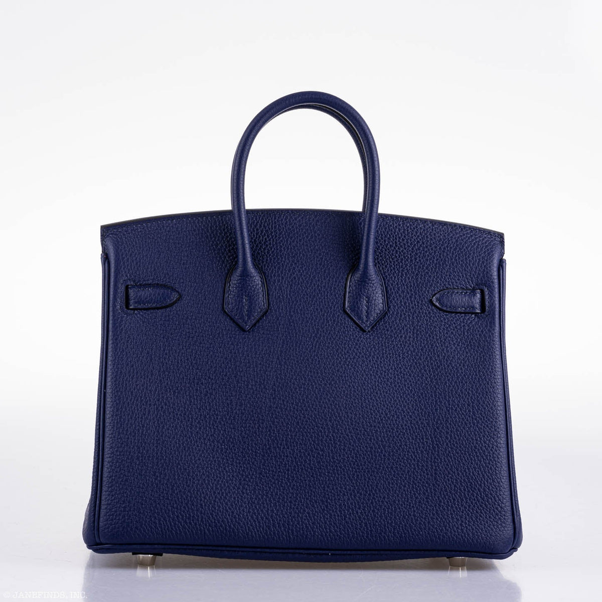 Hermes Birkin 25 Verso Blue Encre Togo & Orange H with Palladium Hardware Hermes