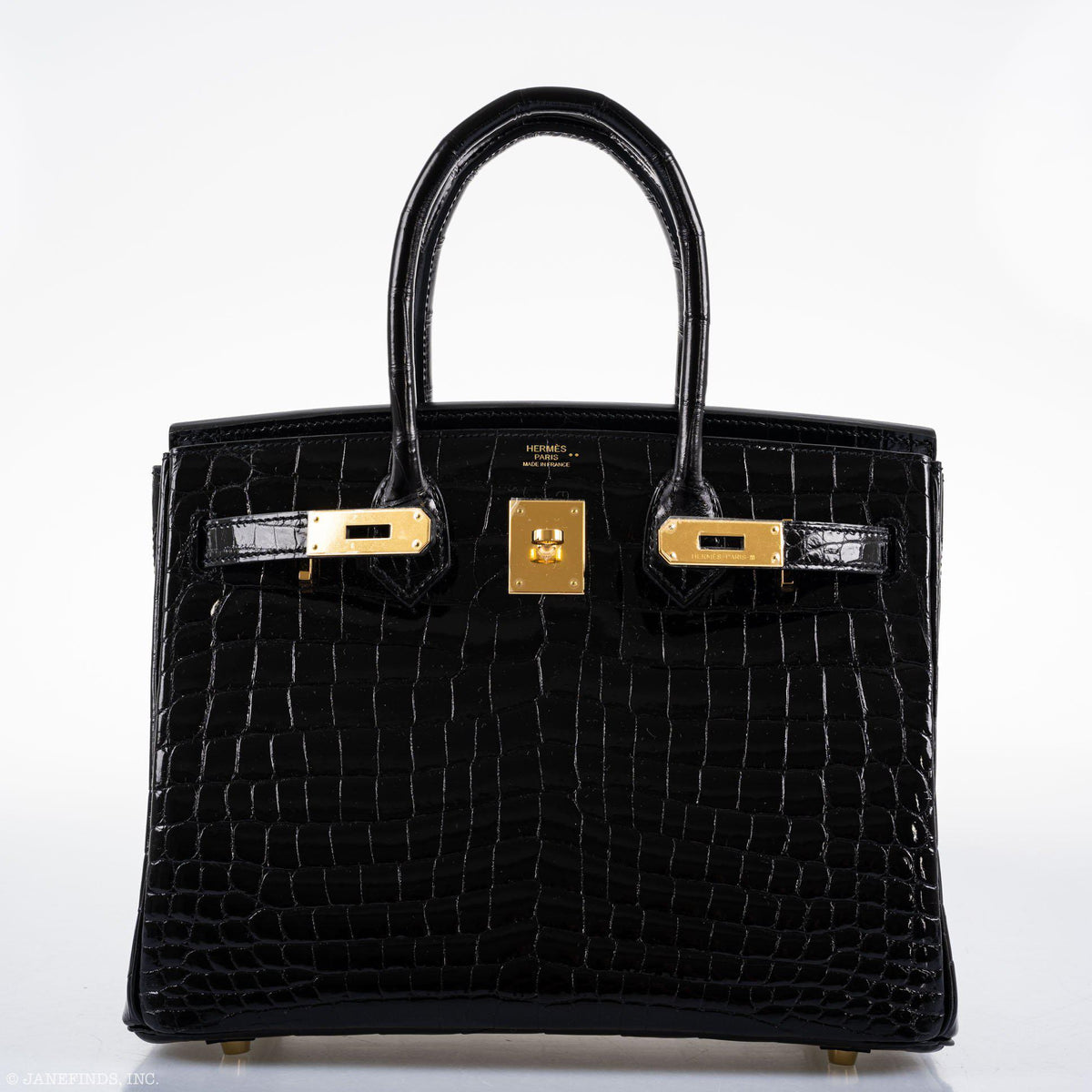 Hermes Birkin 30 Black Nilo Crocodile Gold Hardware Hermes