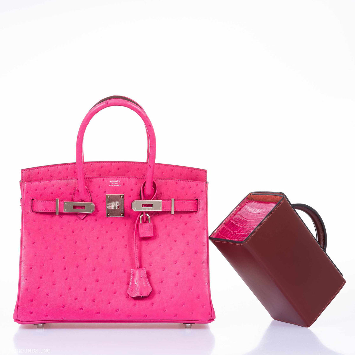 Hermes Birkin 30 Rose Tyrien Ostrich Palladium Hardware Hermes