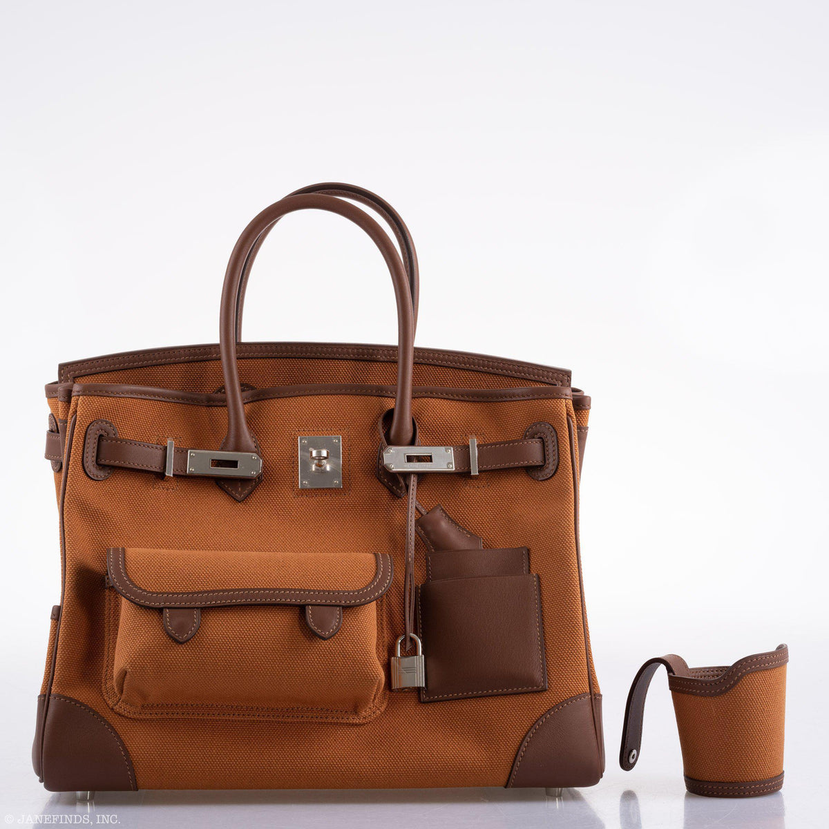 Hermes Birkin Cargo 35 Marron d’Inde Swift & Gold Canvas Palladium Hardware Hermes