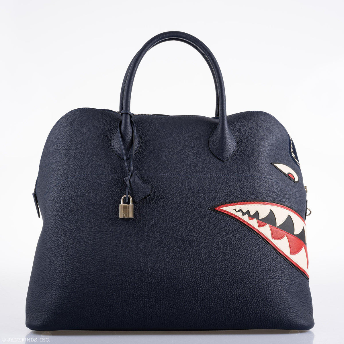 Hermes Bolide 40 Shark Indigo Blue Togo Unisex Bag Palladium Hardware Hermes