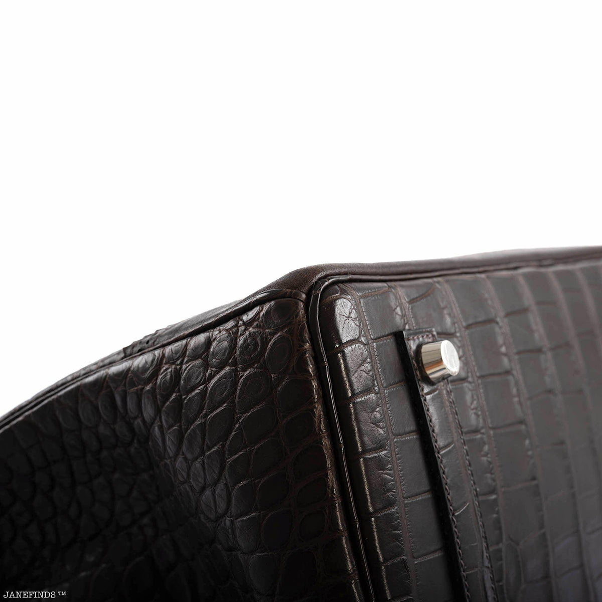 Hermes Ghillies Birkin 35 Matte Ebene Alligator & Swift with Palladium Hardware Hermes
