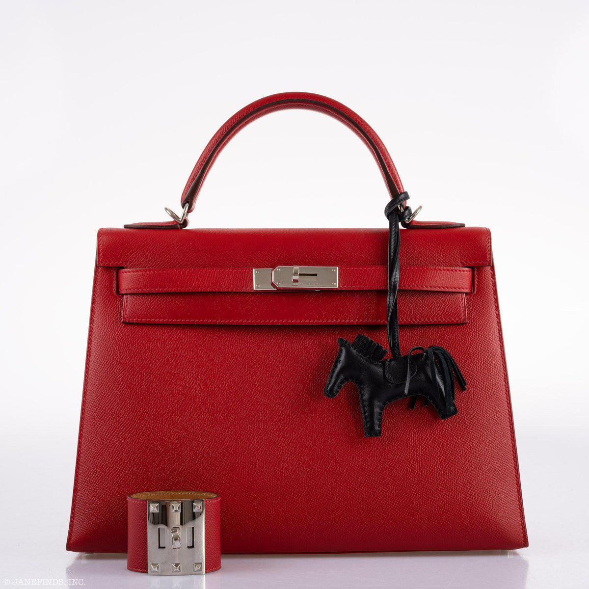 Hermes Kelly 32 Rouge Casaque Epsom leather Palladium Hardware Hermes