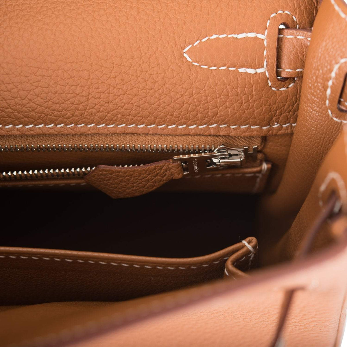 Hermes Kelly Retourne 25 Gold Togo Palladium Hardware Crowned Bag