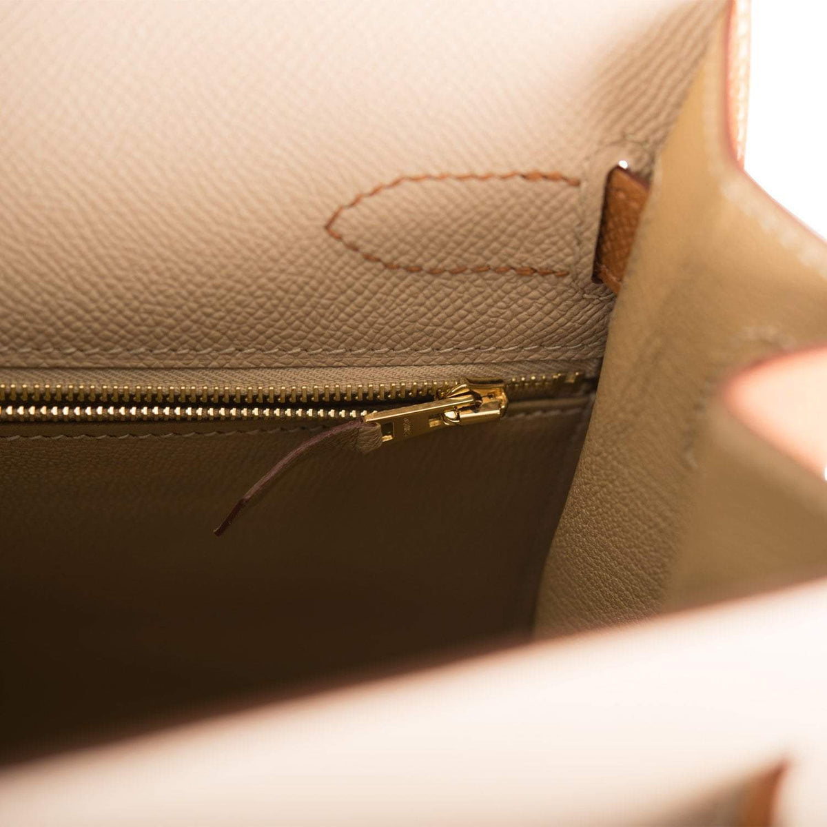 Hermes Kelly Sellier 32cm Gold and Trench Epsom Gold Hardware Crowned Bag