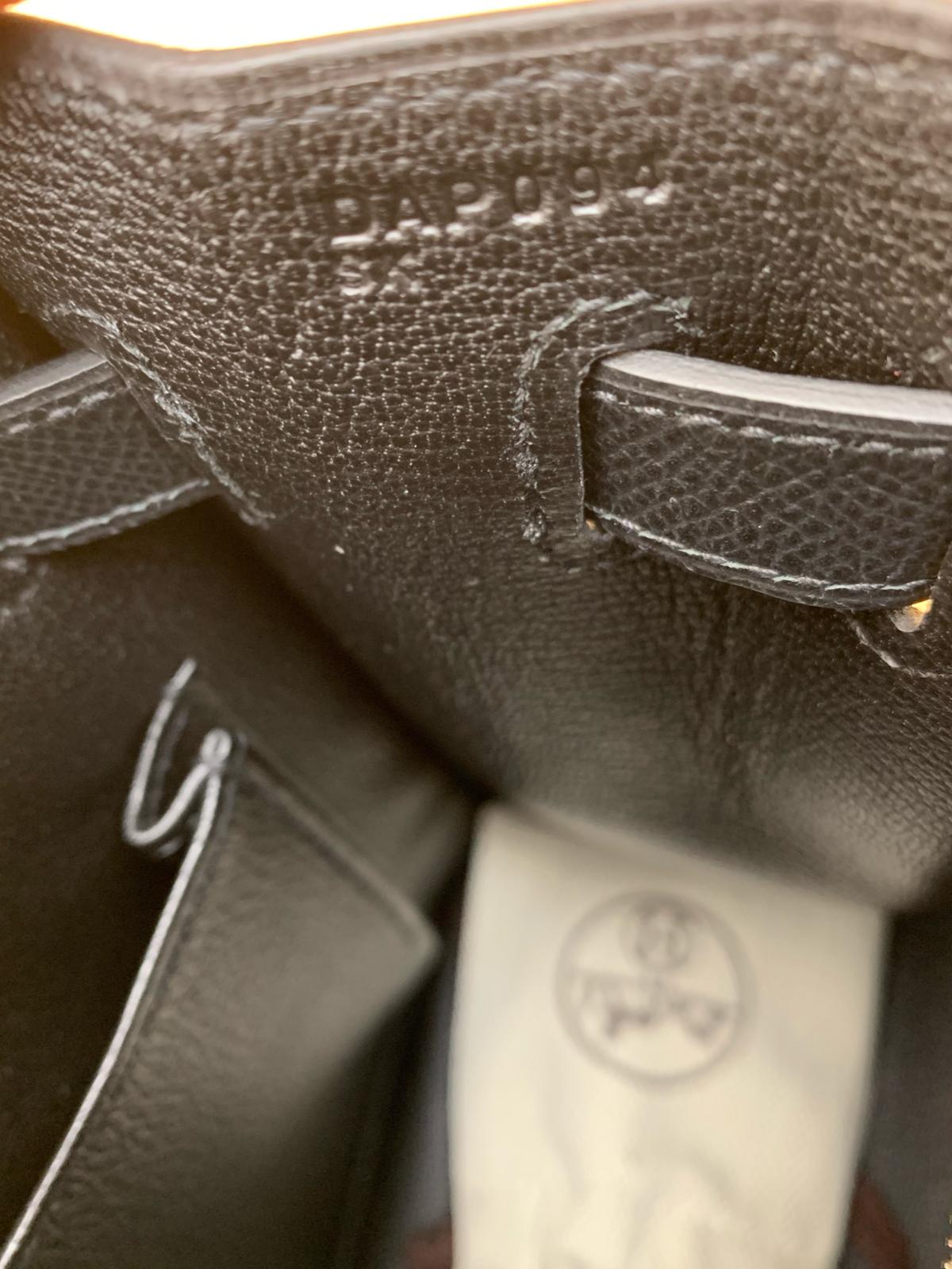 Hermes Black Epsom Kelly Sellier 32 Palladium Hardware Crowned Bag