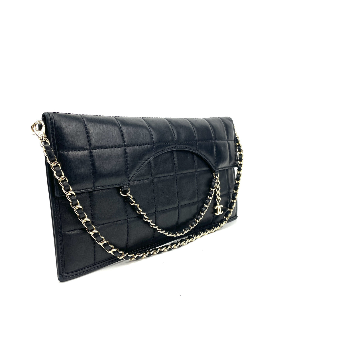 CHANEL Classic Box Quilted Fold Down Envelope Clutch Bag Chanel