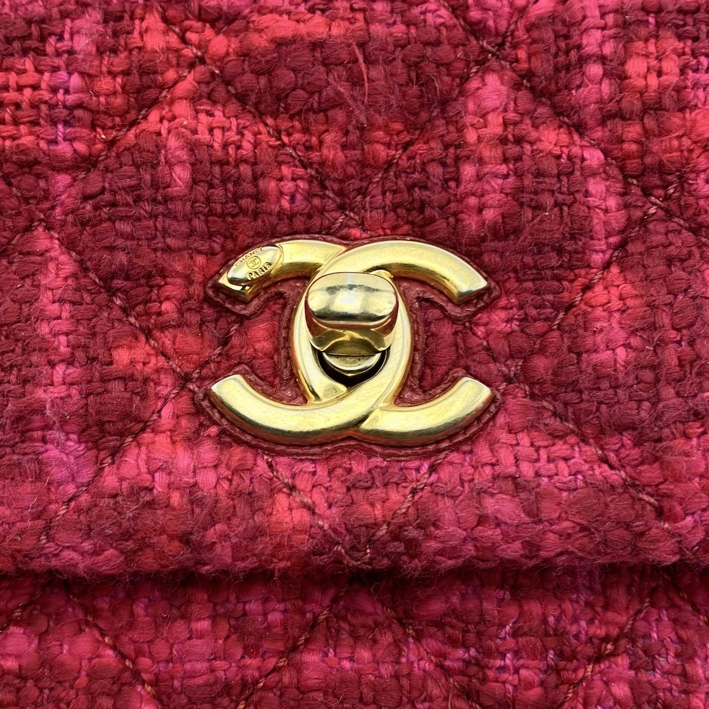 CHANEL Small Tweed Coco Handle Bag- Fuchsia Chanel