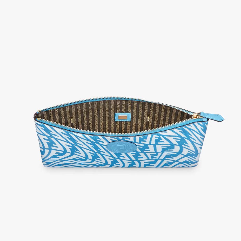 MEDIUM FLAT POUCH Light Blue Canvas Pouch Fendi