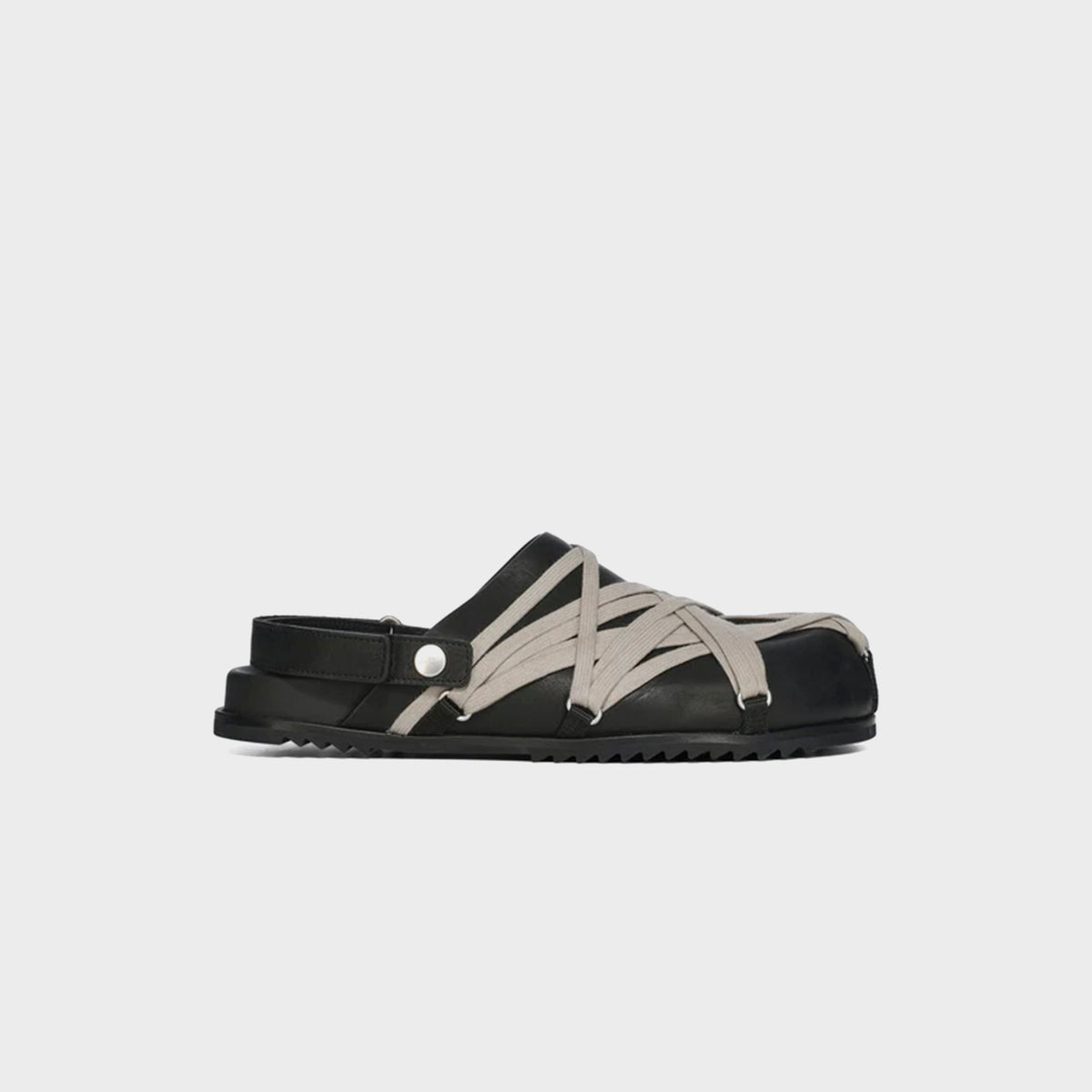 Rick Owens Megalaced Mule Granola Sandal - Pelle Black Rick Owens