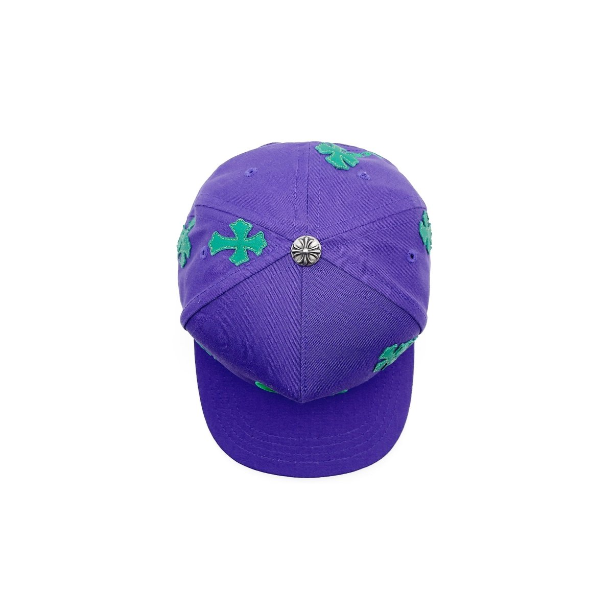 Chrome Hearts CH Embroidered Green Cross Patch Cap in Purple