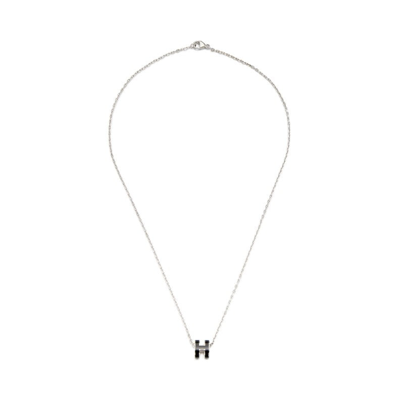 Black Lacquer Mini Pop H Pendant Palladium Hardware