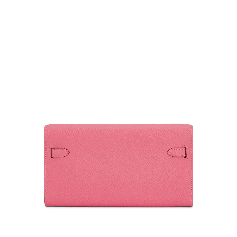 Rose Azalee Epsom Kelly-To-Go Wallet Palladium Hardware, 2025