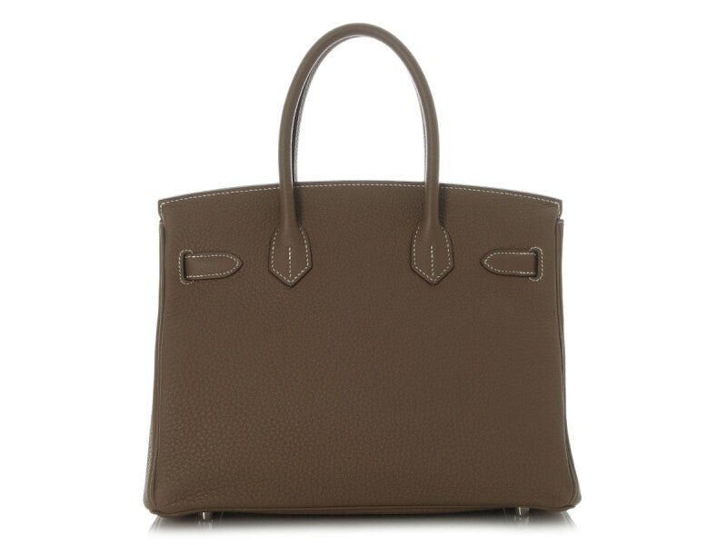Etoupe Togo Birkin 30 Palladium Hardware, 2015 - Crowned Bag