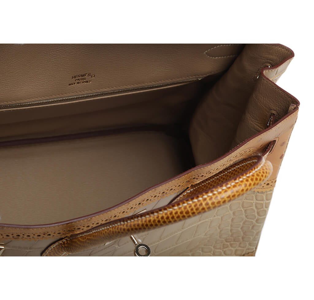 Hermès Ghillies Birkin 35 Tri-Color Alligator Bag Crowned Bag