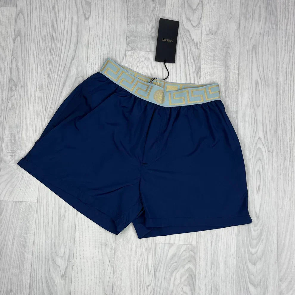 Versace Greca Border Swim Shorts Set Navy Blue Men's Reps Sale UK Best Quality AAA Replica