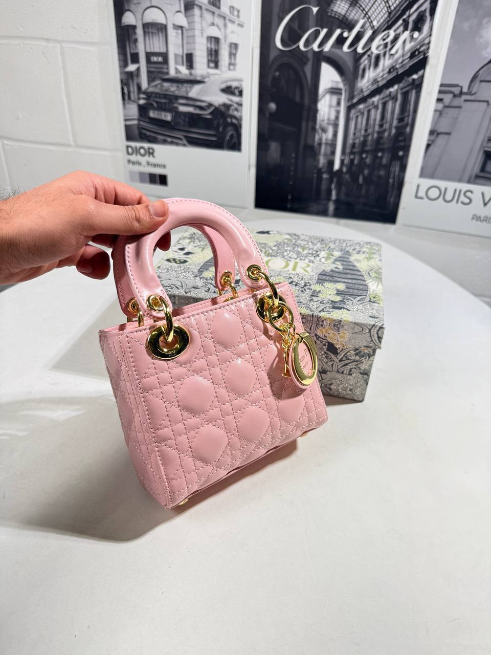 Dior Mini Metallic Lambskin Women's Hand Bags in 2 Colors Reps Sale UK Best Quality AAA Replica