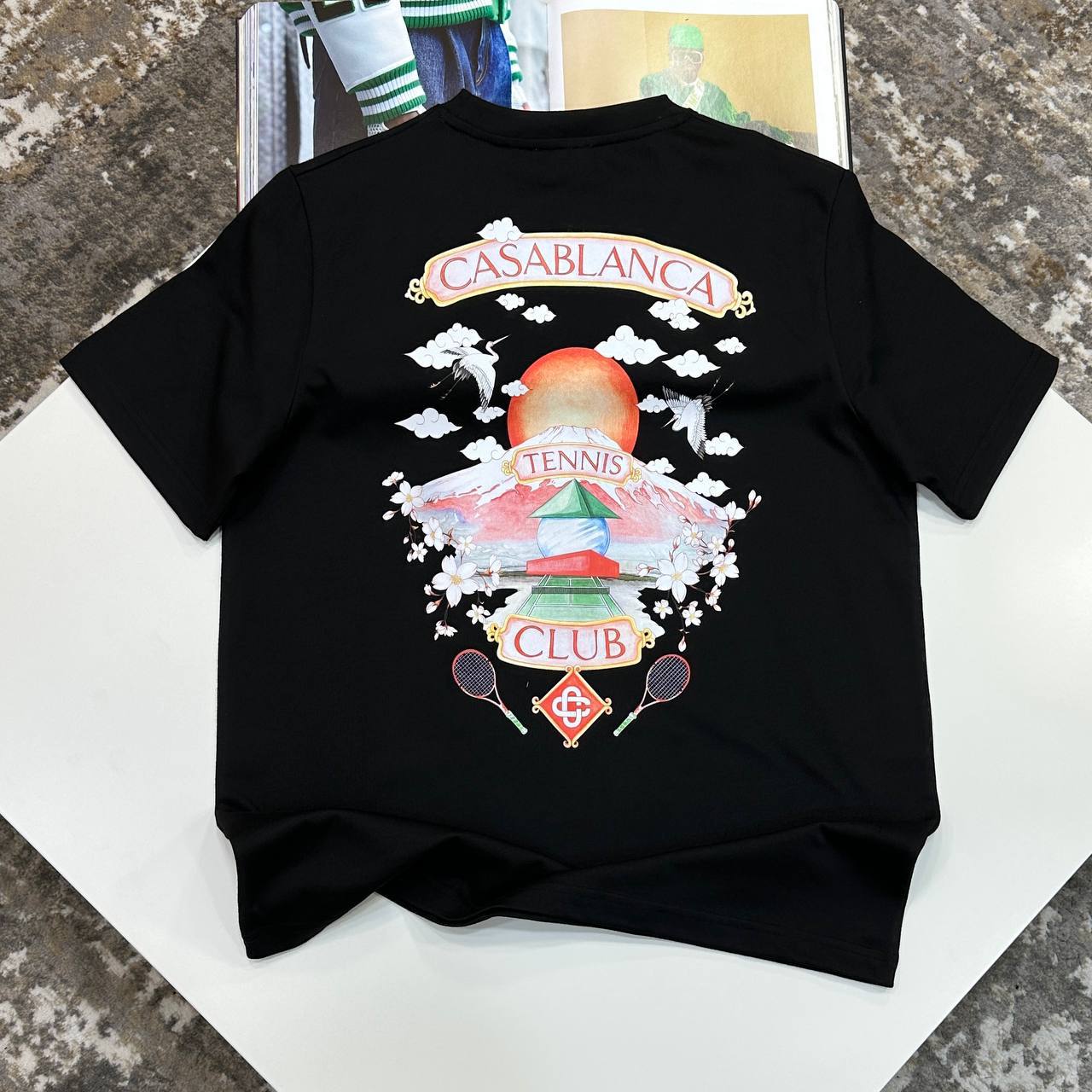 Casablanca Cotton Tennis Club Print T-Shirt Men's Women's T-Shirts in 2 Colors Reps Sale UK Best Quality AAA Replica